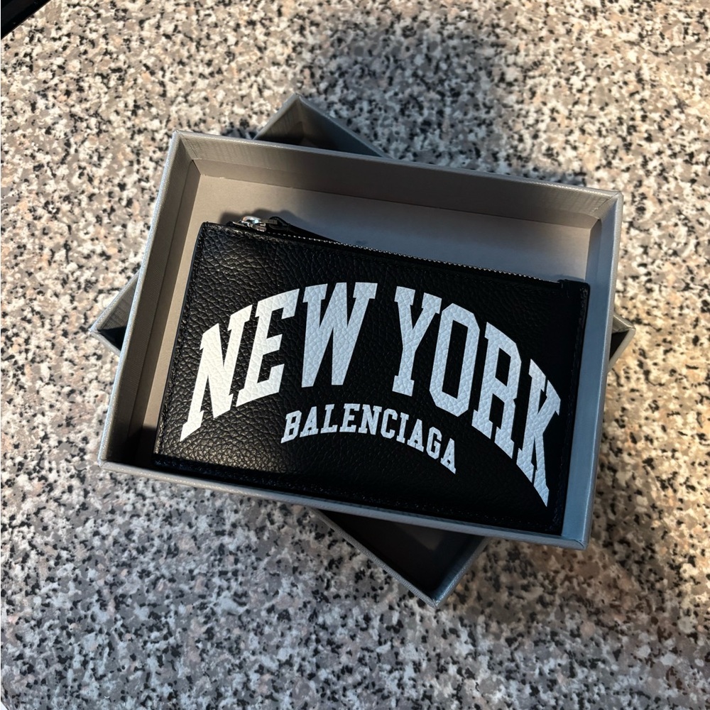 Balenciaga Black and White Key & Card Holder